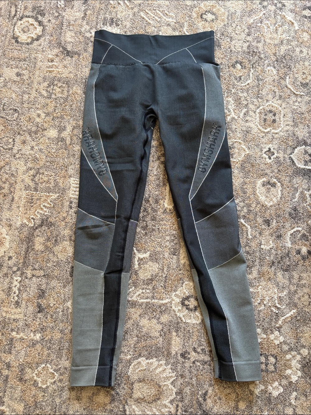 Gymshark Black & Gray Seamless High-Waist Jeggings